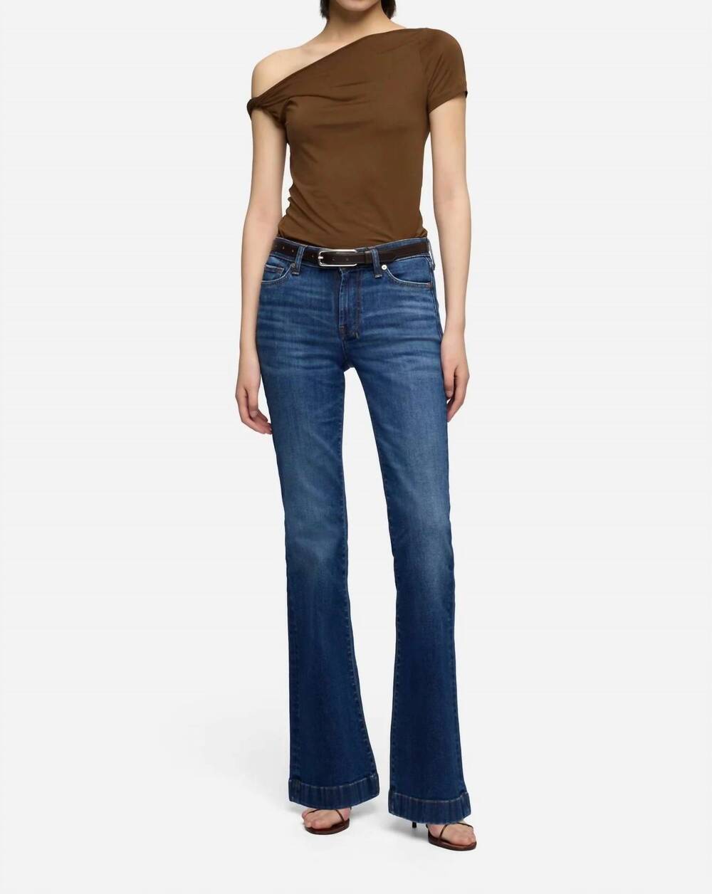 NEW 7 FOR ALL MANKIND dojo tailorless slim illusion jeans in loom